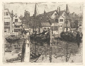 De Maas bij Dordrecht door George Charles Aid