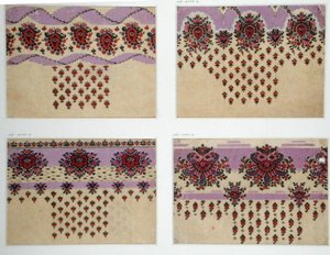 Stofontwerpen voor Paisley Sjaals, c.1871 (gouache op papier)