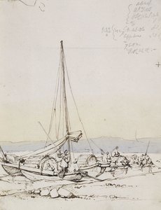 Tanka Boten aan de Kust door George Chinnery