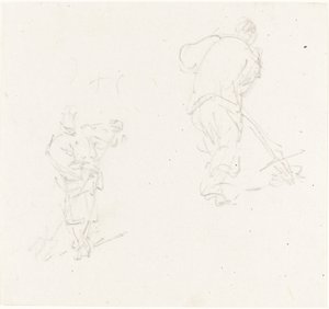 Twee Chinese arbeiders door George Chinnery