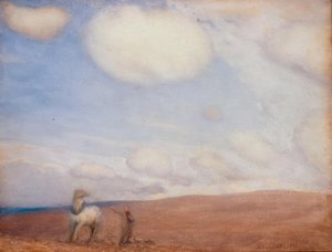 Ploegen op de Downs door George Clausen