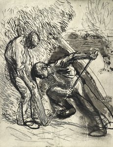Het stutten van de hooiberg, ca.1900 door George Clausen
