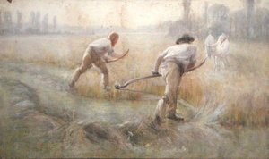 Maaien door George Clausen