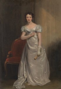 Harriet Smithson als Miss Dorillon, in "Wives as They Were, and Maids as They Are" door Elizabeth Inchbald door George Clint