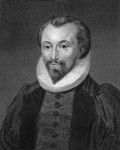Portret van de dichter John Donne 1572-1631 door George Clint