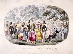 Een scène in Kensington Gardens - of - mode en angsten van 1829 door George Cruikshank