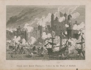 Aanval op de Toren van Sint Thomas door de Hertog van Suffolk door George Cruikshank