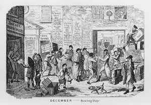 Tweede Kerstdag (gravure) door George Cruikshank