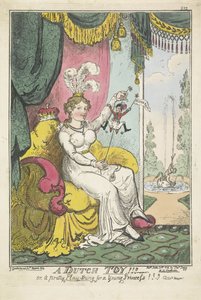 De prins van Oranje als speeltje voor prinses Charlotte, 1814 door George Cruikshank