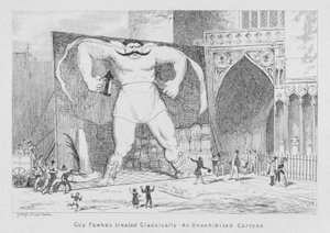 Guy Fawkes klassiek behandeld, Een niet tentoongestelde cartoon door George Cruikshank