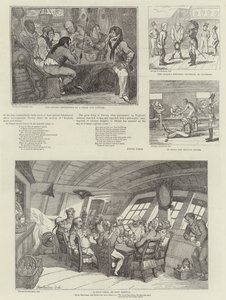 Humoristische kunst op de Royal Naval Exhibition door George Cruikshank