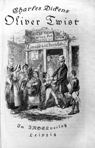 Illustratie voor Oliver Twist (Olivier) door Charles Dickens (1812-1870), door George Cruikshank (1792-1878).