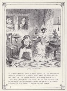Illustratie voor The Bachelor’s Own Book, of The Progress of Mr Lambkin (Gent) door George Cruikshank