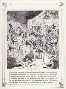 Illustratie voor Het Eigen Boek van de Vrijgezel, of De Voortgang van de Heer Lambkin (Gent) (gravure) door George Cruikshank