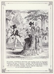Illustratie voor Het Eigen Boek van de Vrijgezel, of De Voortgang van de Heer Lambkin (Gent) (gravure) door George Cruikshank