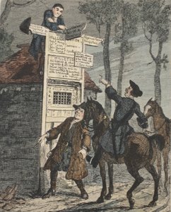 Jack Sheppard ontsnapt uit de gevangeniskooi, illustratie uit Jack Sheppard: Een Romance door William Harrison Ainsworth, gepubliceerd 1839 door George Cruikshank