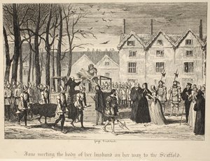 Jane ontmoet het lichaam van haar man op weg naar het Schavot, uit De Toren van Londen