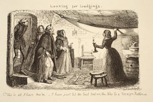 Op zoek naar onderdak, gepubliceerd 1851 door George Cruikshank