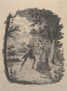 Man en vrouw in de tuin door George Cruikshank