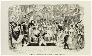 Mei - A New Drop Scene at the Opera van George Cruikshank