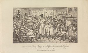 Middernacht, Tom & Jerry in een koffiehuis... door George Cruikshank