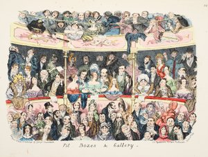 Pit Boxes en Gallery, gepubliceerd 1836 door George Cruikshank