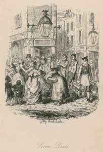 Seven Dials, Londen door George Cruikshank