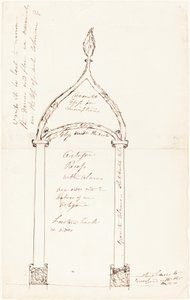 Schets van achthoekige nis met kolommen door George Cruikshank