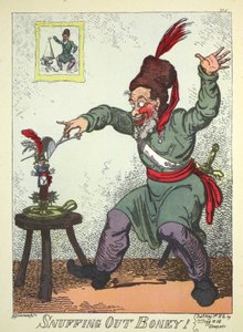 Snuffing out Boney, uitgegeven door Thomas Tegg door George Cruikshank
