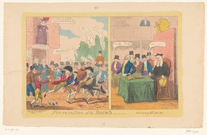Spotprent op de Engelse binnenlandse politiek, 1820 door George Cruikshank