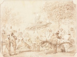 In de buitenlucht in Hyde Park door George Cruikshank