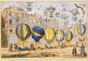 Taxi ballonnen, uitgegeven door G. Humphrey, 1825 door George Cruikshank