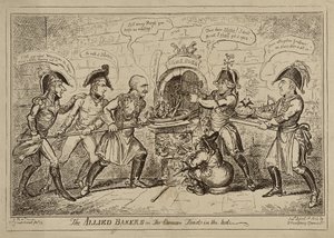 De Geallieerde Bakkers of De Corsicaanse Pad in het Gat, gepubliceerd 1 april door George Cruikshank