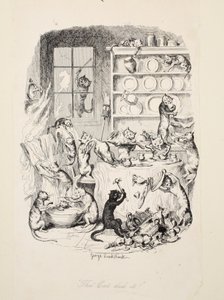 De Kat Deed Het, uit De Grootste Plaag van het Leven door George Cruikshank