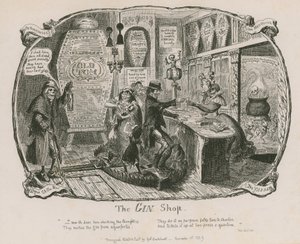 De Gin Winkel door George Cruikshank