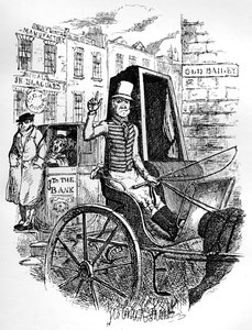De Laatste Taxichauffeur en de Eerste Omnibus Cad, c1900 door George Cruikshank