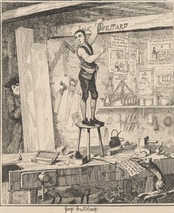 De naam op de balken door George Cruikshank