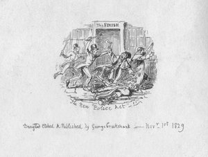 De nieuwe politie wet, 1829 door George Cruikshank
