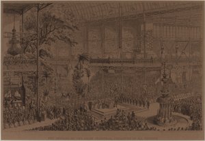 De Opening van de Grote Industriële Tentoonstelling van Alle Naties, 1 mei door George Cruikshank