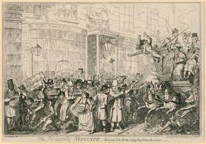 De Piccadilly Overlast: opgedragen aan de waardige werkende magistraten van het district door George Cruikshank