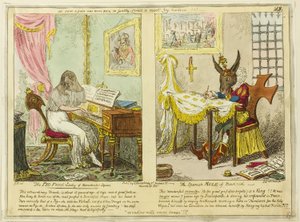 De dame met het varkensgezicht van Manchester Square en de Spaanse muilezel van Madrid door George Cruikshank