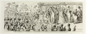 "De rechten van de vrouw" of de gevolgen van vrouwenemancipatie van George Cruikshank