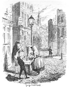 De straten - ochtend, ca. 1900 door George Cruikshank