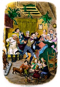 Victoriaanse kerstkaart door George Cruikshank door George Cruikshank
