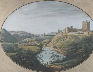 Uitzicht op Richmond, Yorkshire, Engeland, 1788 door George Cuit