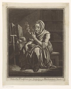 Portret van de boekverkoopster Isabella Tinkler uit Richmond op 92-jarige leeftijd door George Cuitt (I)