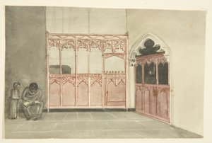 Oude kapel in de kathedraal van Bristol door George Cumberland