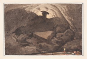 Scène in een grot door George Cumberland