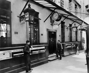 Lombard Street postkantoor, City of London, ca. late 19e - vroege 20e eeuw door George Davison Reid