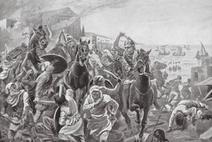 Verovering van Tyrus door Evagoras van Cyprus door George Derville (after) Rowlandson